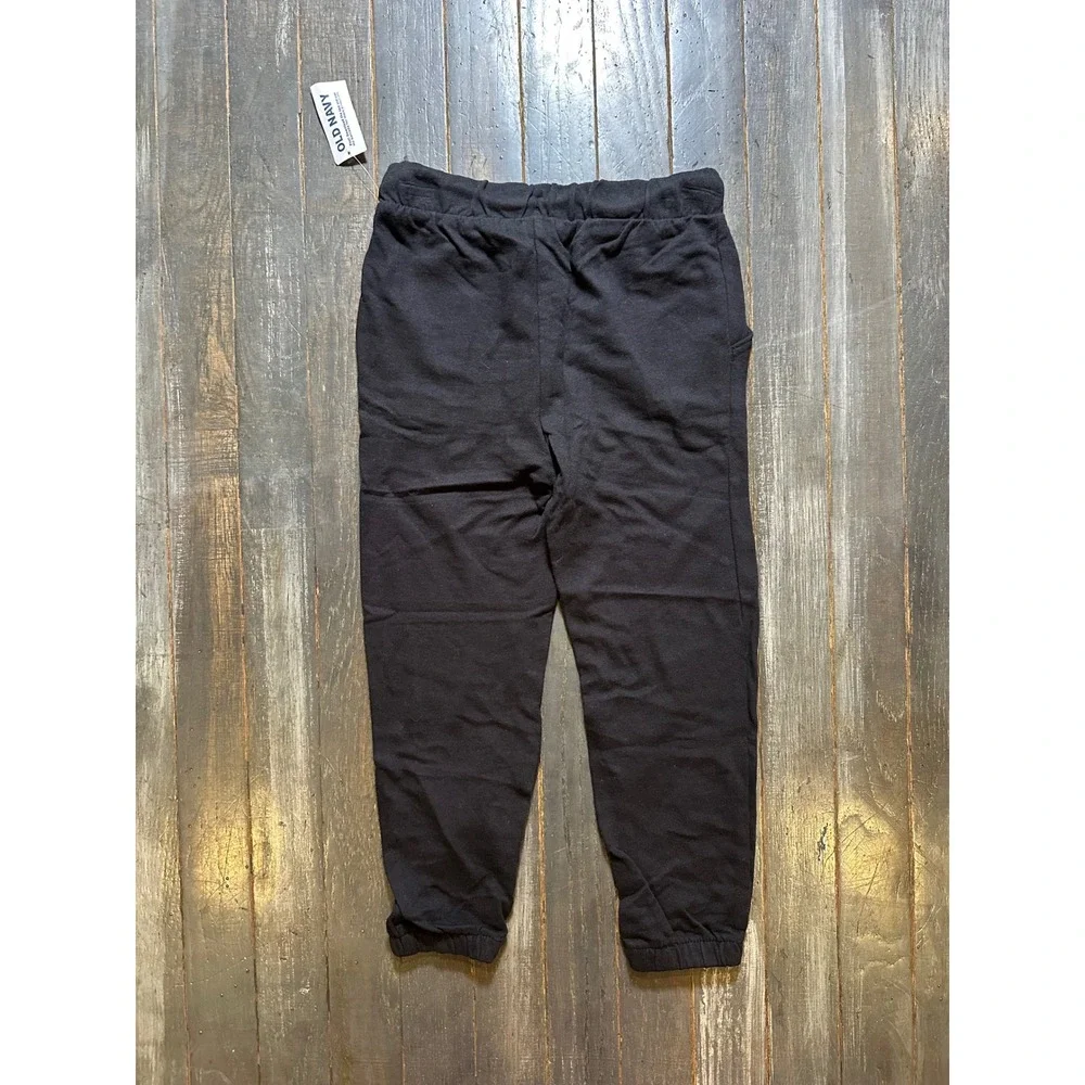 Old Navy Kids Black Fleece Lined Jogger Sweatpants Drawstring Pockets